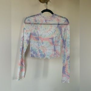 PRINCESS POLLY MULTICOLOR TIE DYE SHEER MESH “JIANNIS TOP” IN SIZE US 6